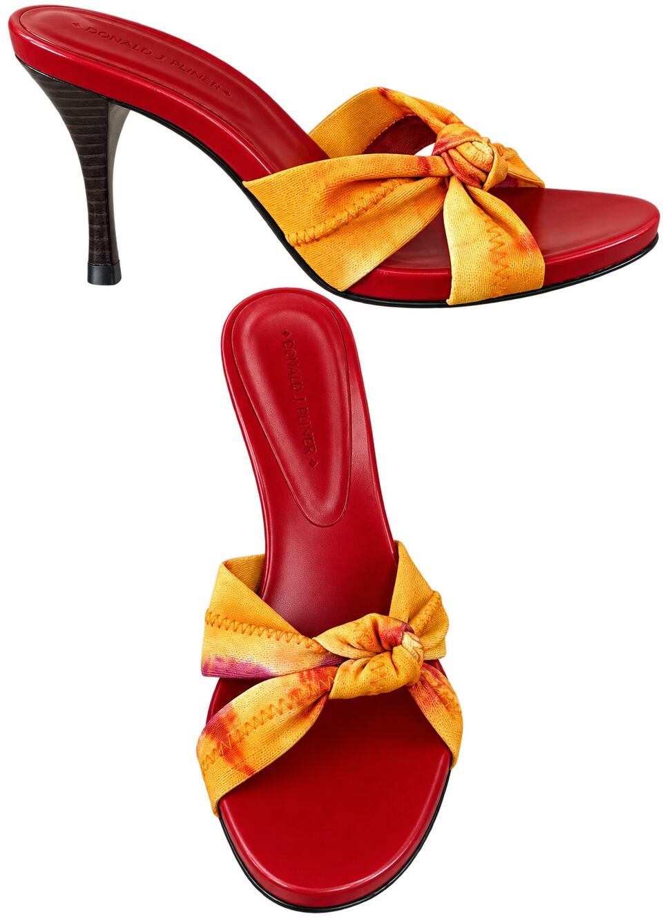 Donald Pliner Orange Tie Dye Mesh Elastic Leather Strappy Shoe Sandal $225 NIB 6